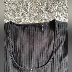 Buffalo David Bitton Black Ribbed Blouse